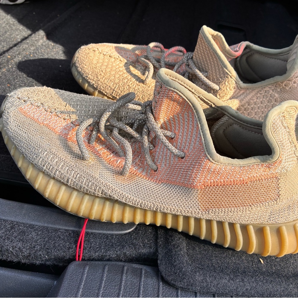 Yeezy Tan Orange Sneakers with Ribbed Sole